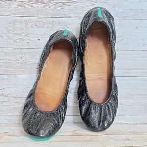 Tieks Obsidian black patent leather fold up flats